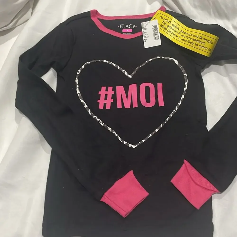 Childrens place 5 or 6 #MOI pajamas animal print heart modern nwt perfect